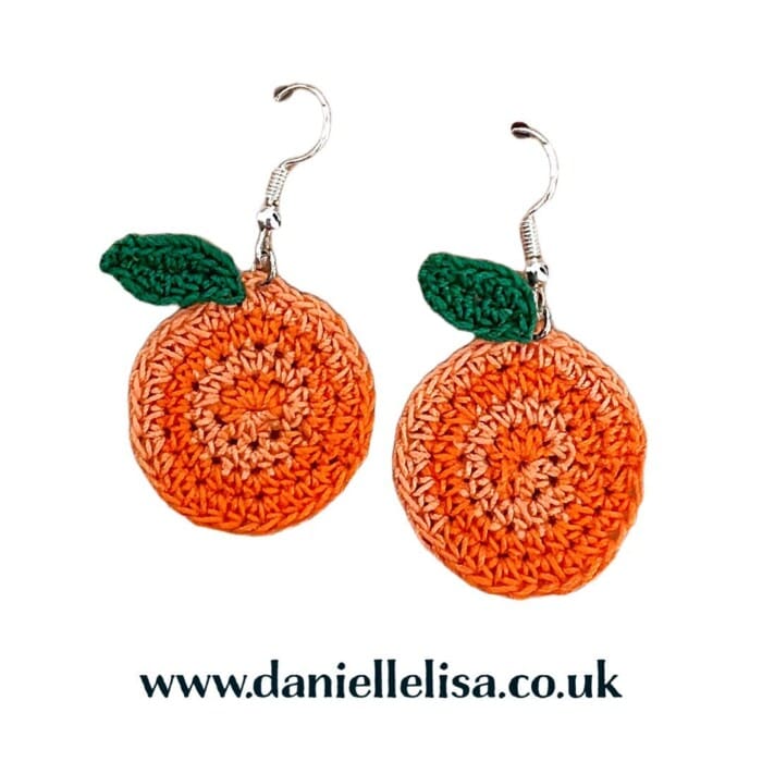 Orange Micro Crochet Earrings
