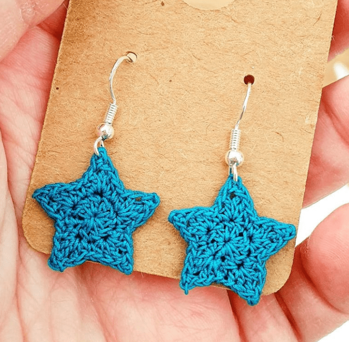 Star Shaped Micro Crochet Earrings